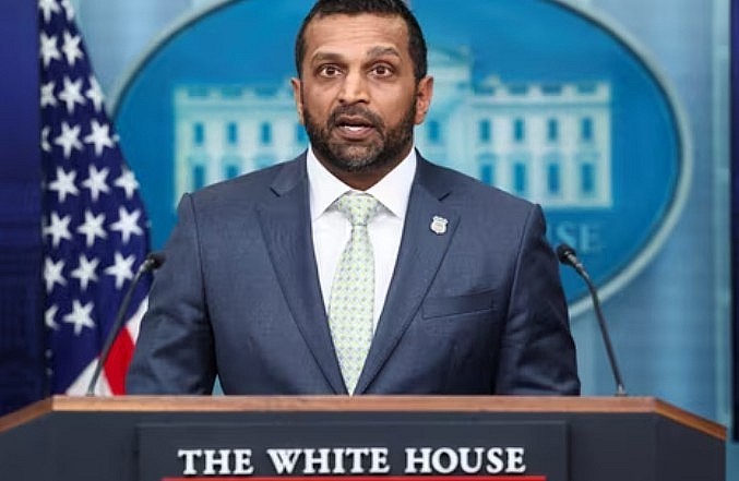 FBI Director Kash Patel speaks during a briefing at the White House FBI Director Kash Patel speaks during a briefing at the White House