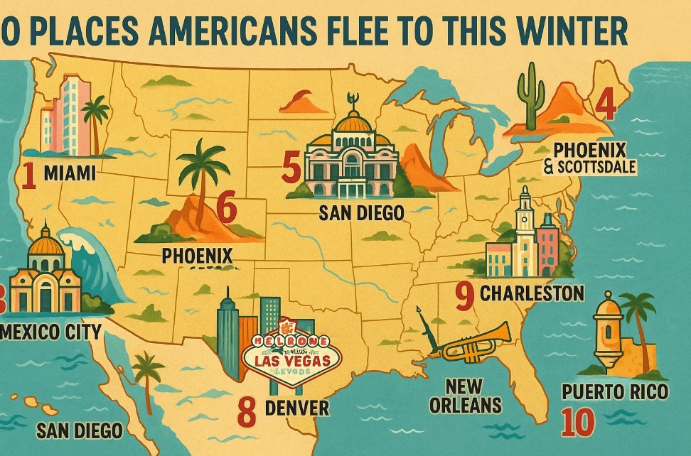 Top 10 Places Americans Flee To This Winter — #3 Is Unexpected