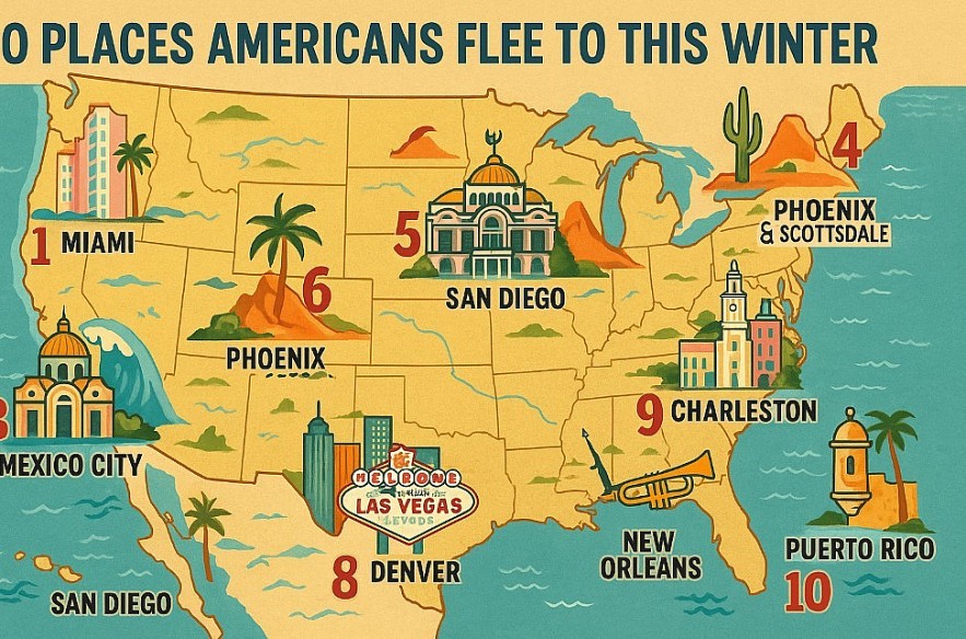 Top 10 Places Americans Flee To This Winter — #3 Is Unexpected Top 10 Places Americans Flee To This Winter — #3 Is Unexpected