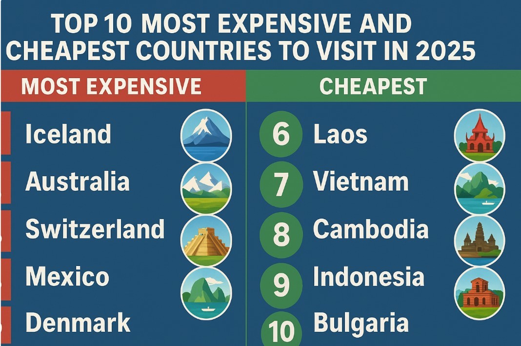 Top 10 Most Expensive and Cheapest Countries to Visit in 2026
