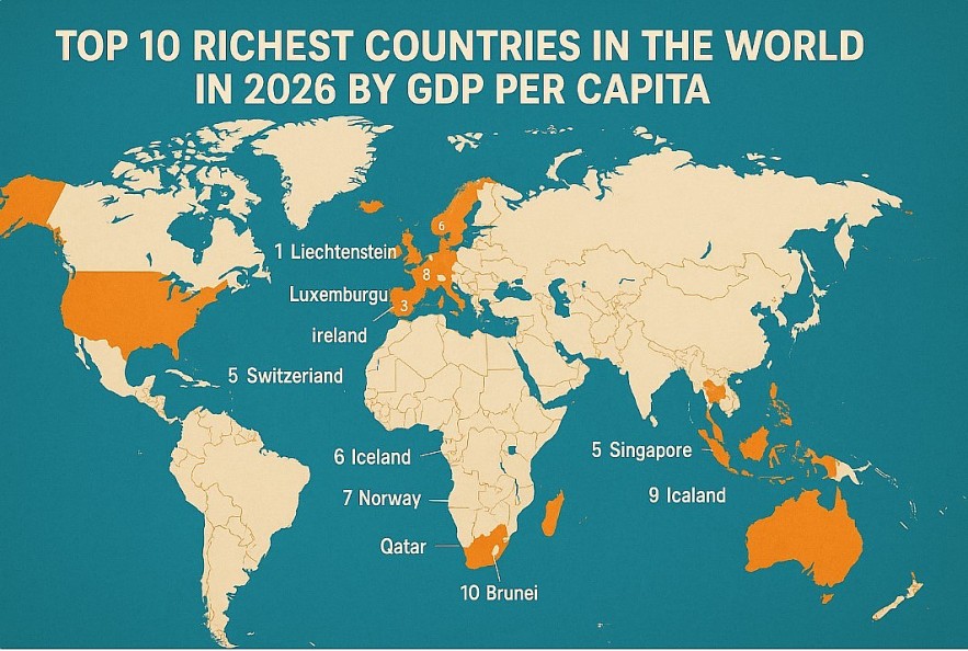 Top 10 Richest Countries in 2026 by GDP Per Capita Top 10 Richest Countries in 2026 by GDP Per Capita