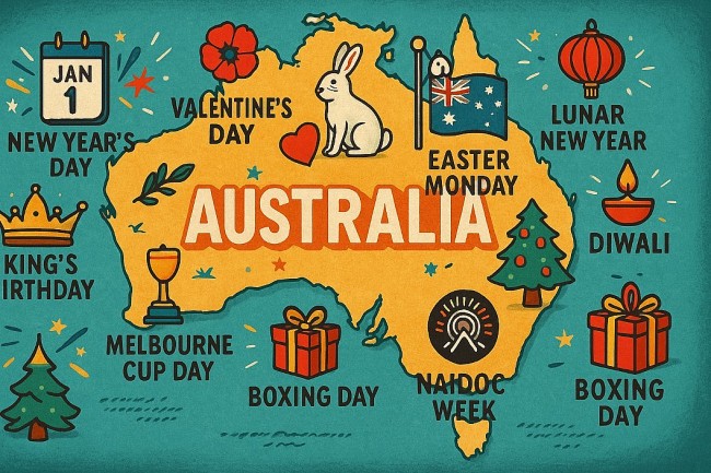 2026 Australia Calendar: All Public Holidays, Long Weekends, Observances and Key Events by State
