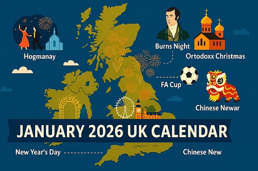 UK Calendar for January 2026