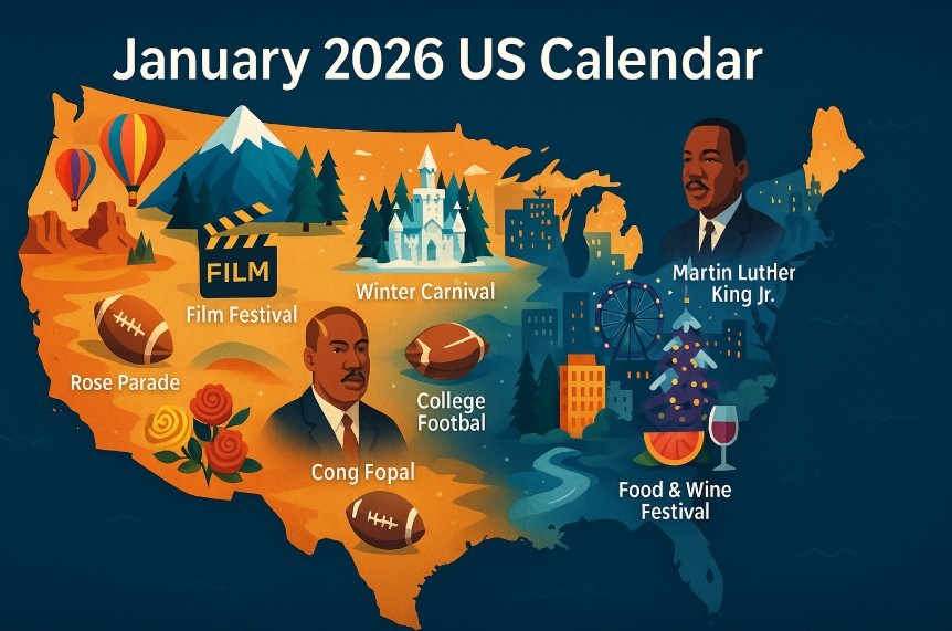 January 2026 US Calendar: Full List of Holidays, Festivals, Big Events, and Celebrations