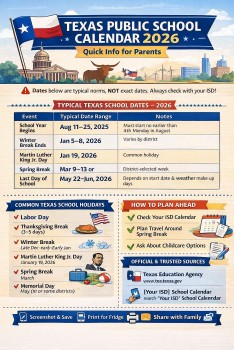 2026 Texas Public School Calendar: Key Dates, Breaks, and What Families Should Know