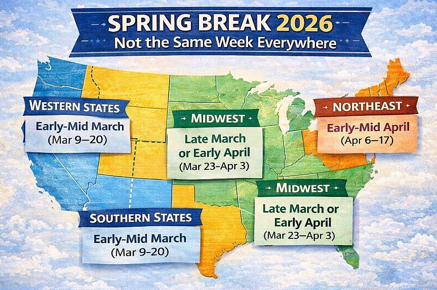 Spring Break 2026: When Do U.S. Schools Take a Break — and Why It’s Rarely the Same Week