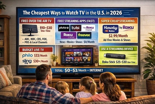 How Low-Income Americans Can Watch TV for Free (or Under $3 a Month) in 2026