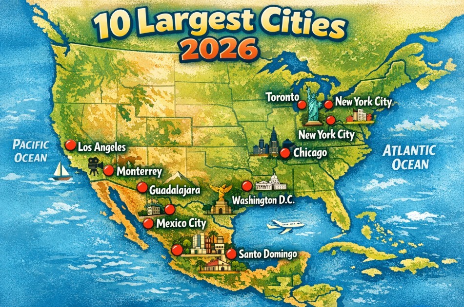 Top 10 Largest Cities in North America in 2026 by Population