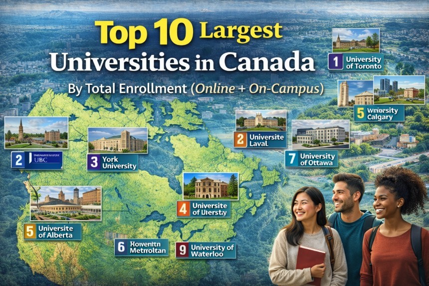 Top 10 Largest Universities in Canada by Total Enrollment 2026 (Online + On-Campus)