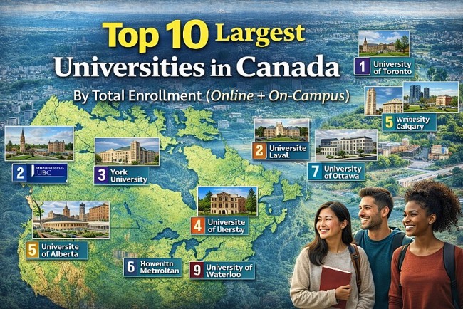 Top 10 Largest Universities in Canada by Total Enrollment 2026 (Online + On-Campus)