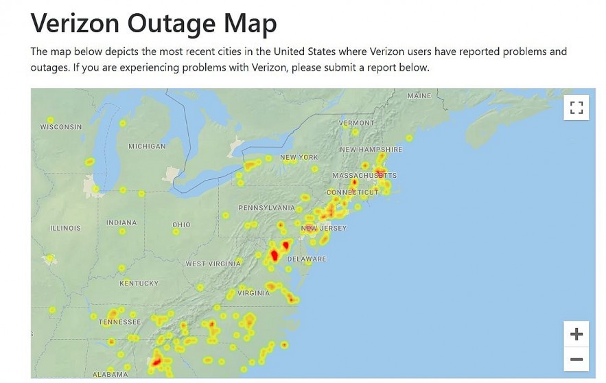 verizon outage map verizon outage map