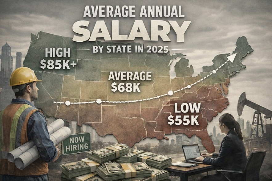 Average US Annual Salary by State: Rankings, Real Pay Gaps, and What They Mean Average US Annual Salary by State: Rankings, Real Pay Gaps, and What They Mean