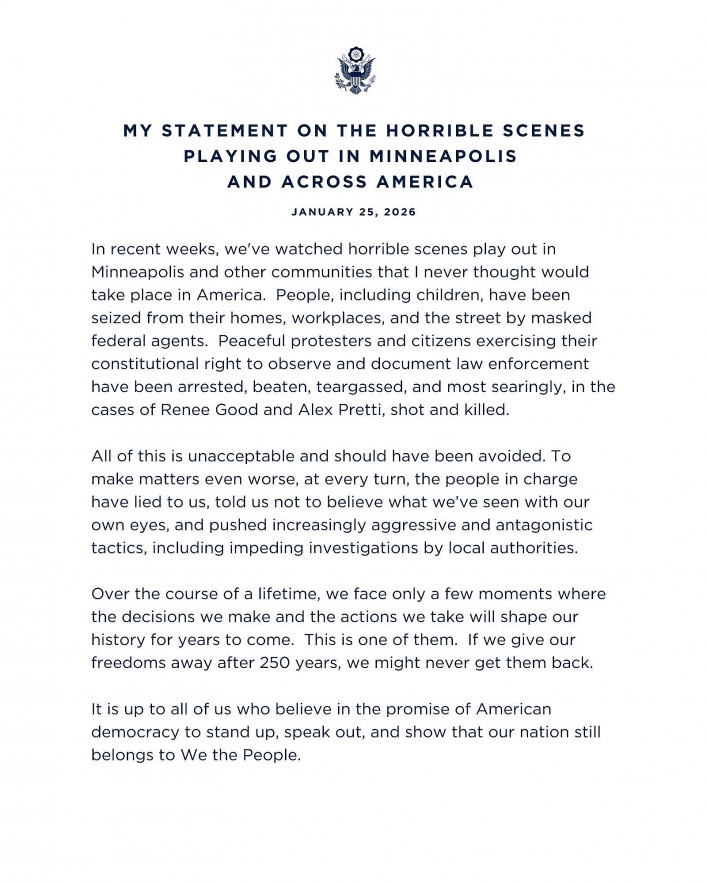 Bill Clinton says Trump admin 'told us not to believe what we've seen' after latest Minnesota shooting
