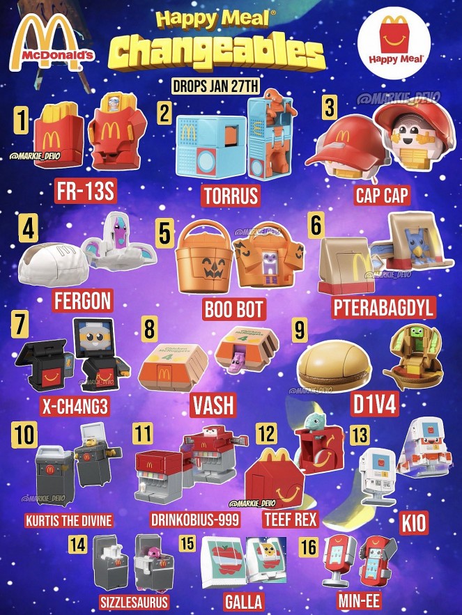 Changeables Happy Meal Toys