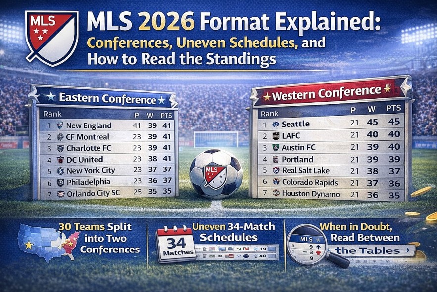 MLS 2026 Explained: Conferences, the 34-Game Schedule, and Why Every Team’s Path Is Different MLS 2026 Explained: Conferences, the 34-Game Schedule, and Why Every Team’s Path Is Different