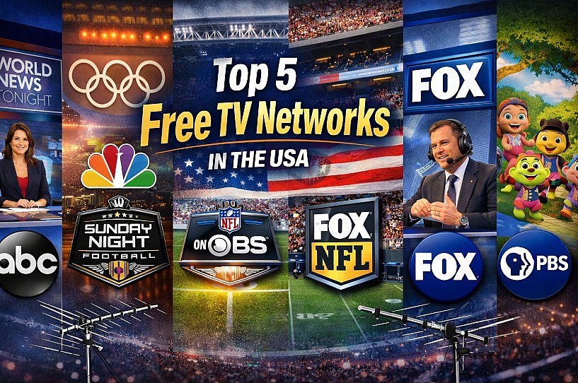 Top 5 Largest Free National TV Networks in the United States