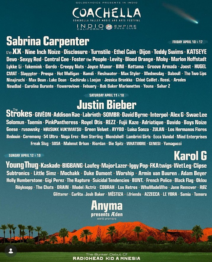 Coachella 2026 lineup Coachella 2026 lineup