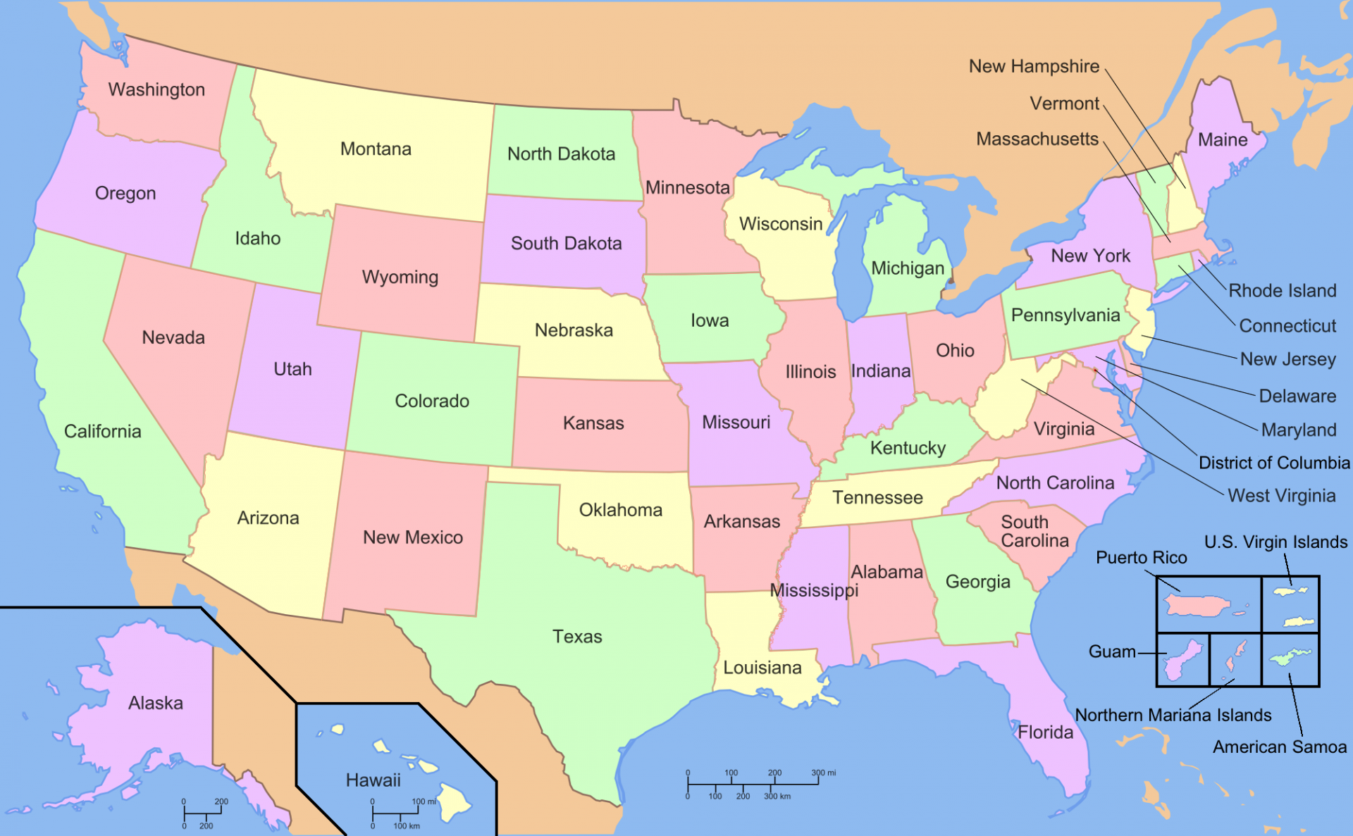 Top 7 most populous states in the US!