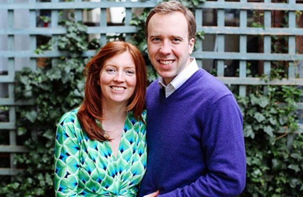 Health Secretary Matt Hancock and his wife. Photo Mirror UK
