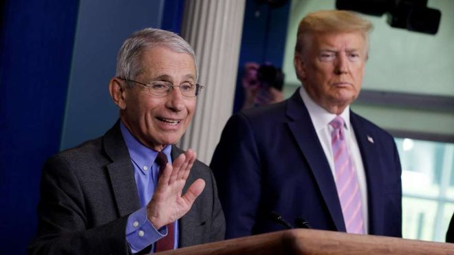 Leading infectious disease expert of the US Anthony Fauci speaks at a press conference at the White House on January 21 AFP 