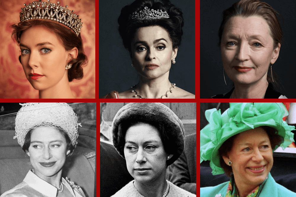 Lesley Manville (top right) will be the third lead actress to portray Princess William in The Crown.