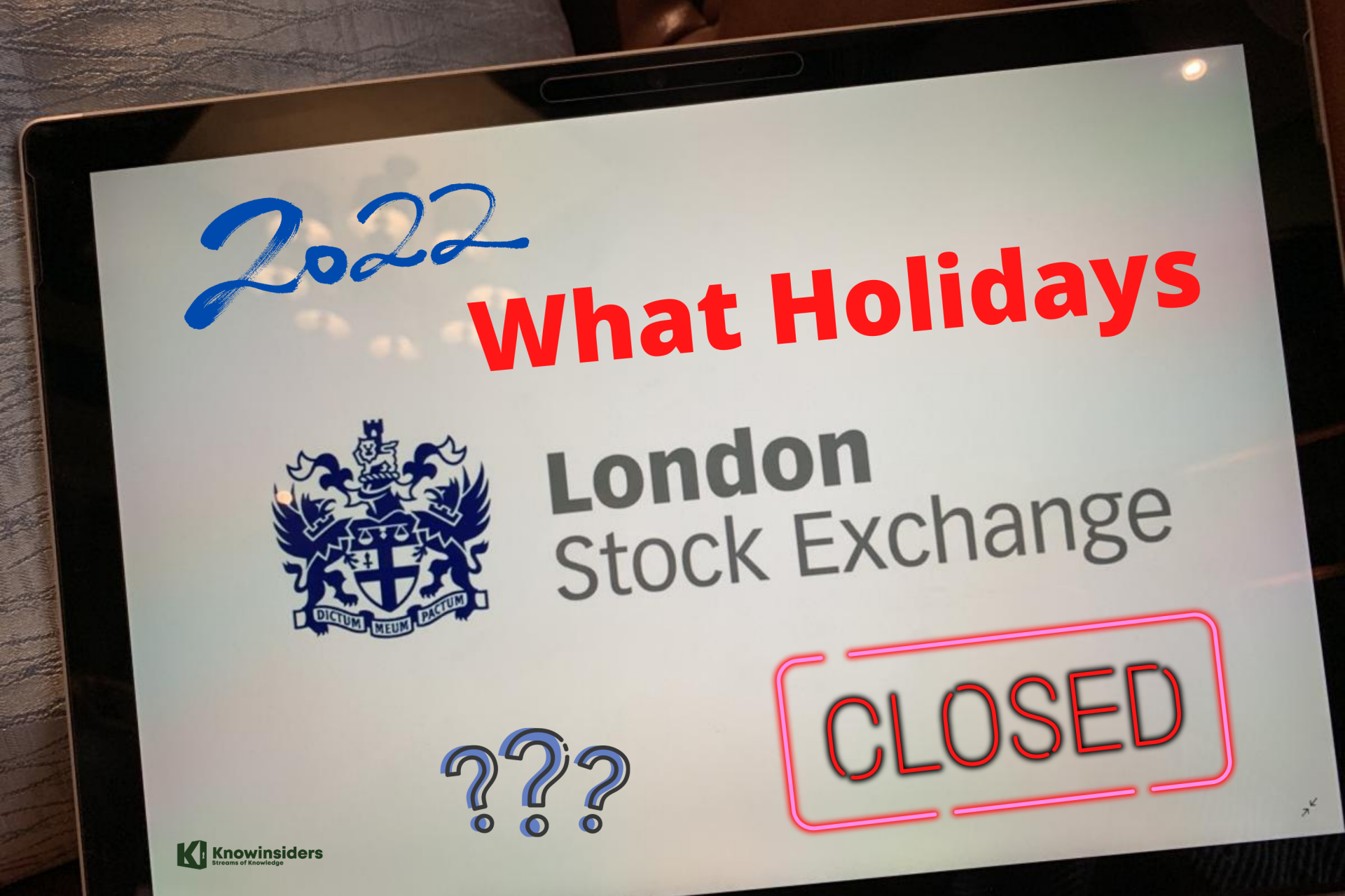 What Holidays are the UK Stock Market Closed