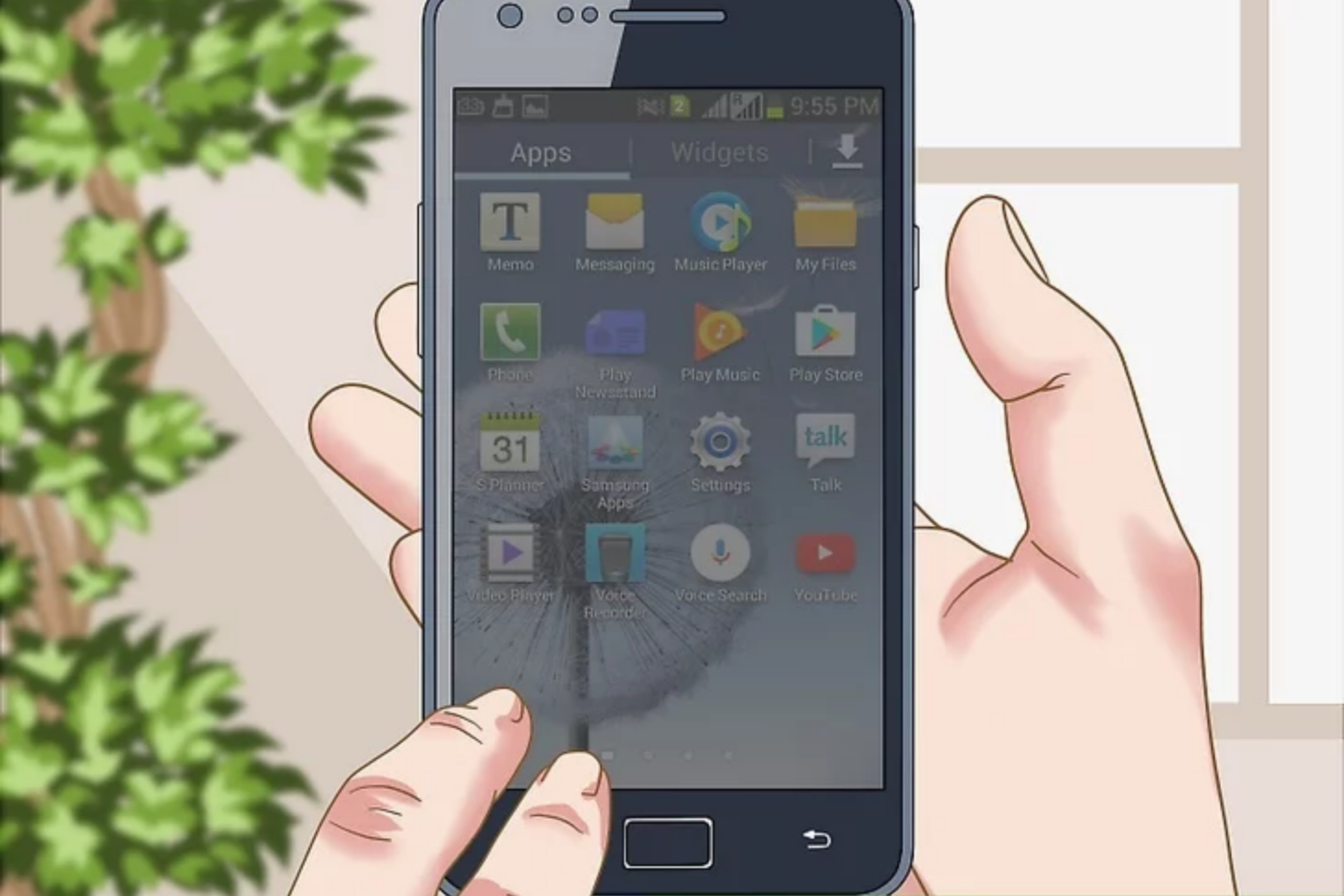 Снимок экрана на телефоне самсунг