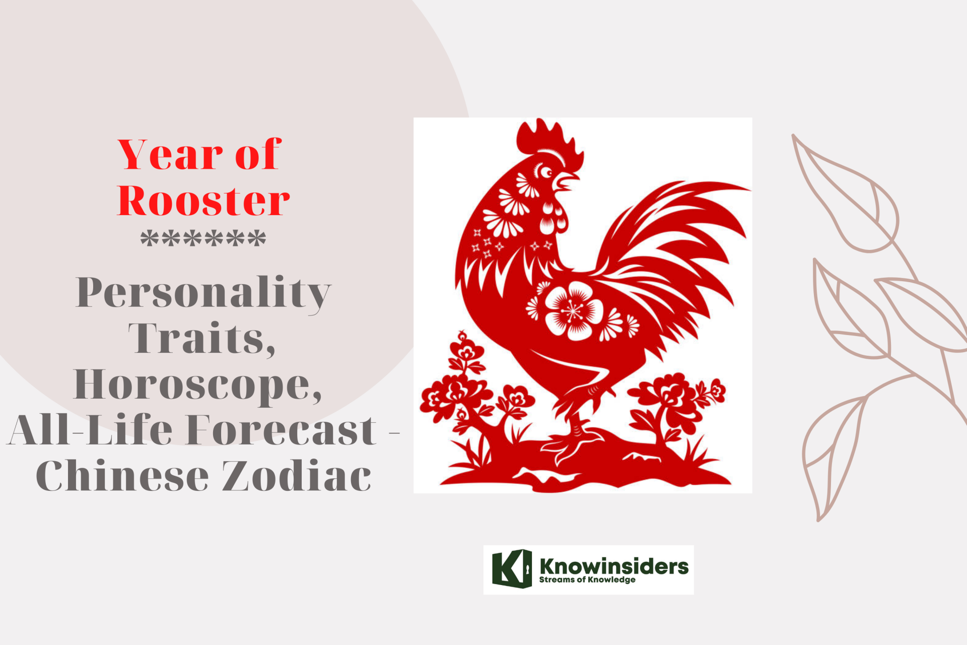 Year of the Rooster: Personality Traits, Horoscope, Forecast - Chinese Zodiac