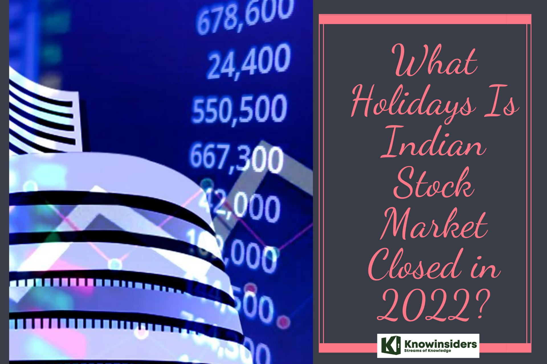 Holidays that Indian Stock Market is closed. Photo: KnowInsiders