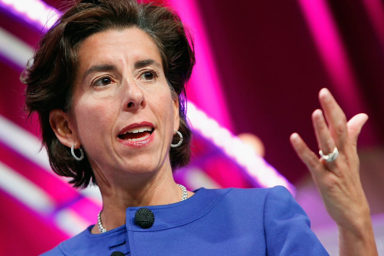 Governor of Rhode Island Gina Raimondo speaks onstage during Fortune's Most Powerful Women Summit in 2015. PAUL MORIGI/GETTY IMAGES