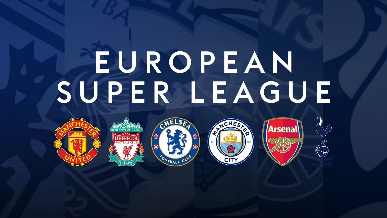 The Premier League's big-six clubs - Manchester United, Manchester City, Liverpool, Arsenal, Chelsea and Tottenham - are all involved