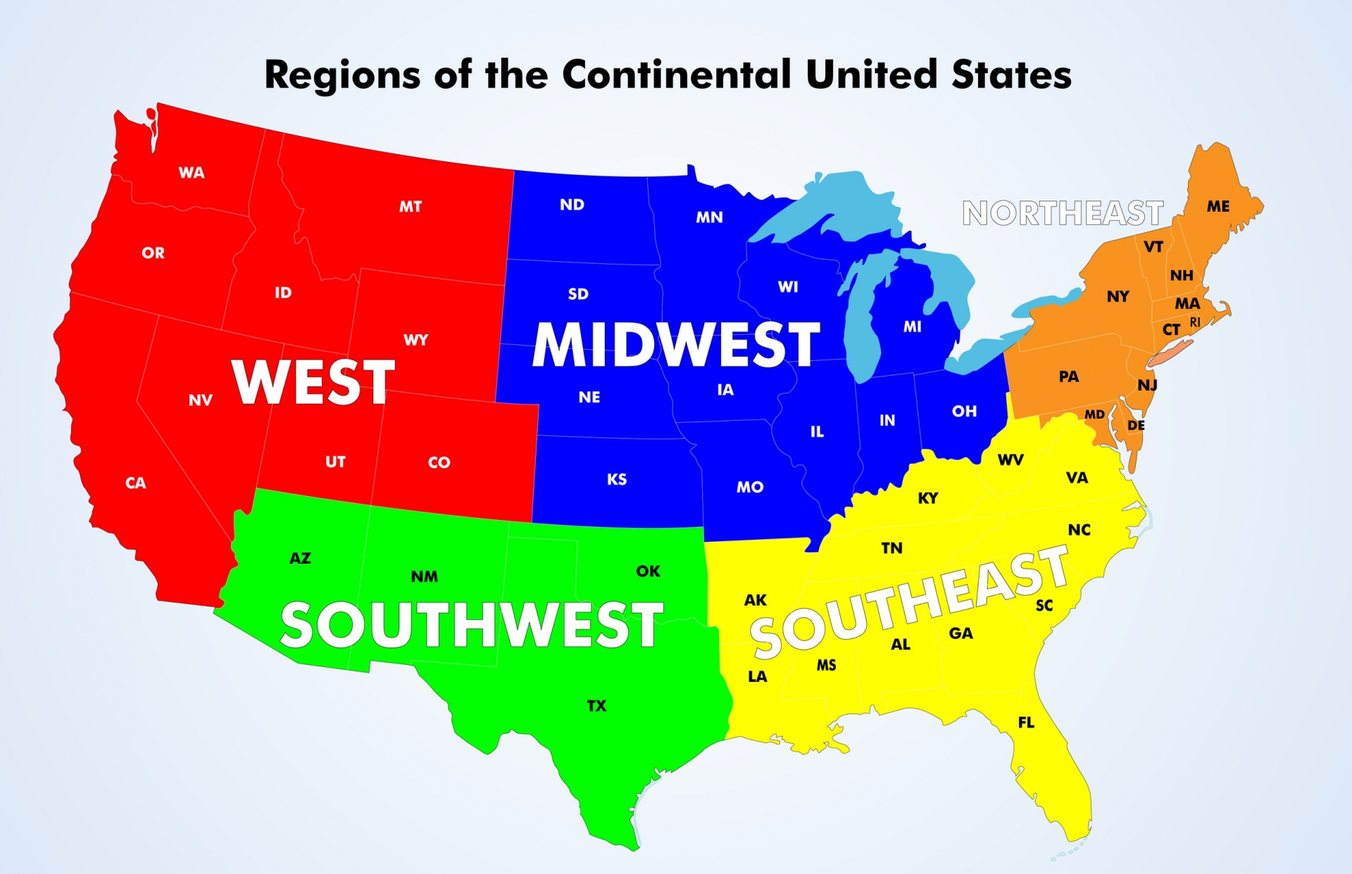 How many Regions Are There In the U.S? Photo: Mappr 