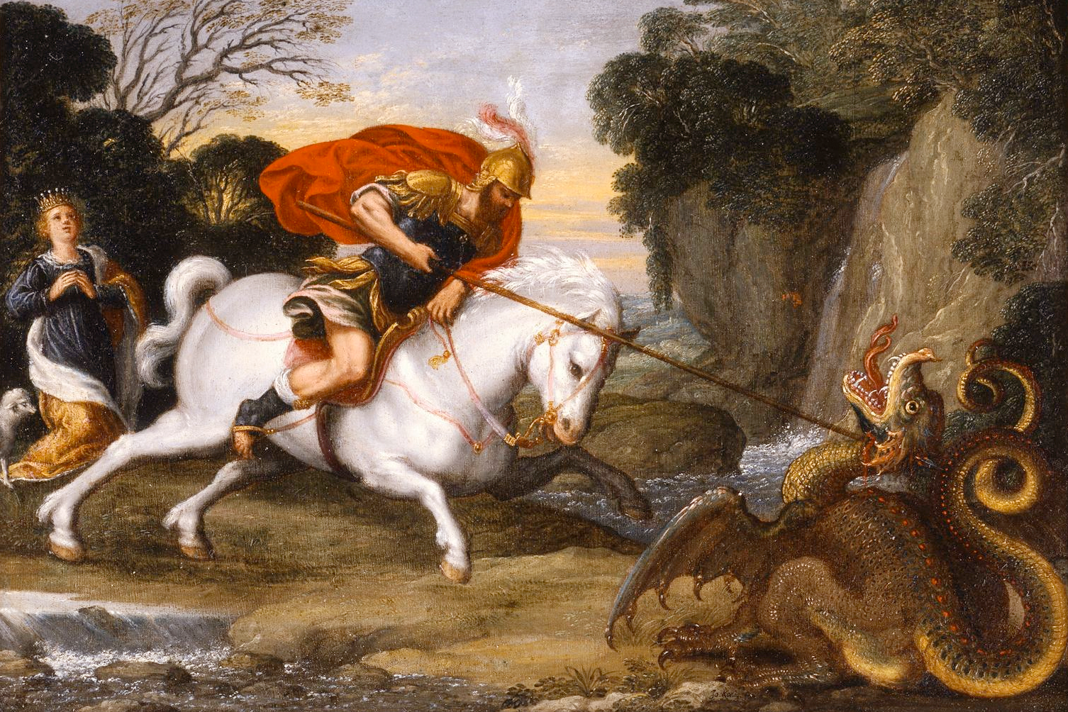 Saint George Defeating the Dragon by Johann König, c. 1630 via Flickr