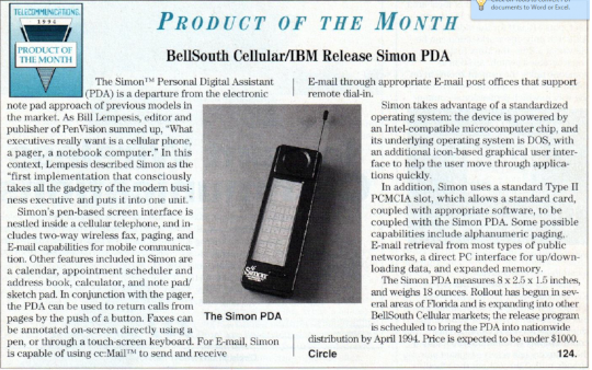 January 1994 issue of Telecommunications, page 116