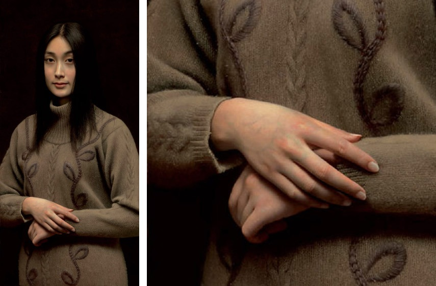 Leng Jun - Mona Lisa, 2004 (Left) / Detail (Right)