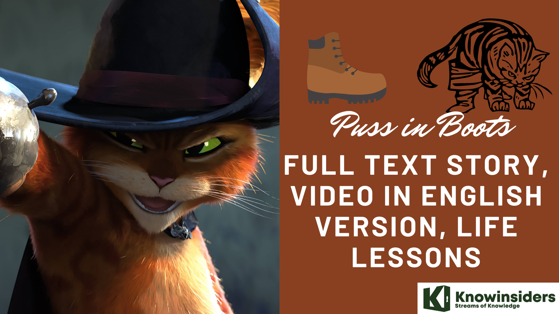Puss in Boots: Full Text Story, Video in English Version, Life Lessons