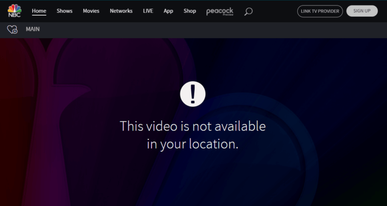 NBC Geo-Error. Photo: Screenshot