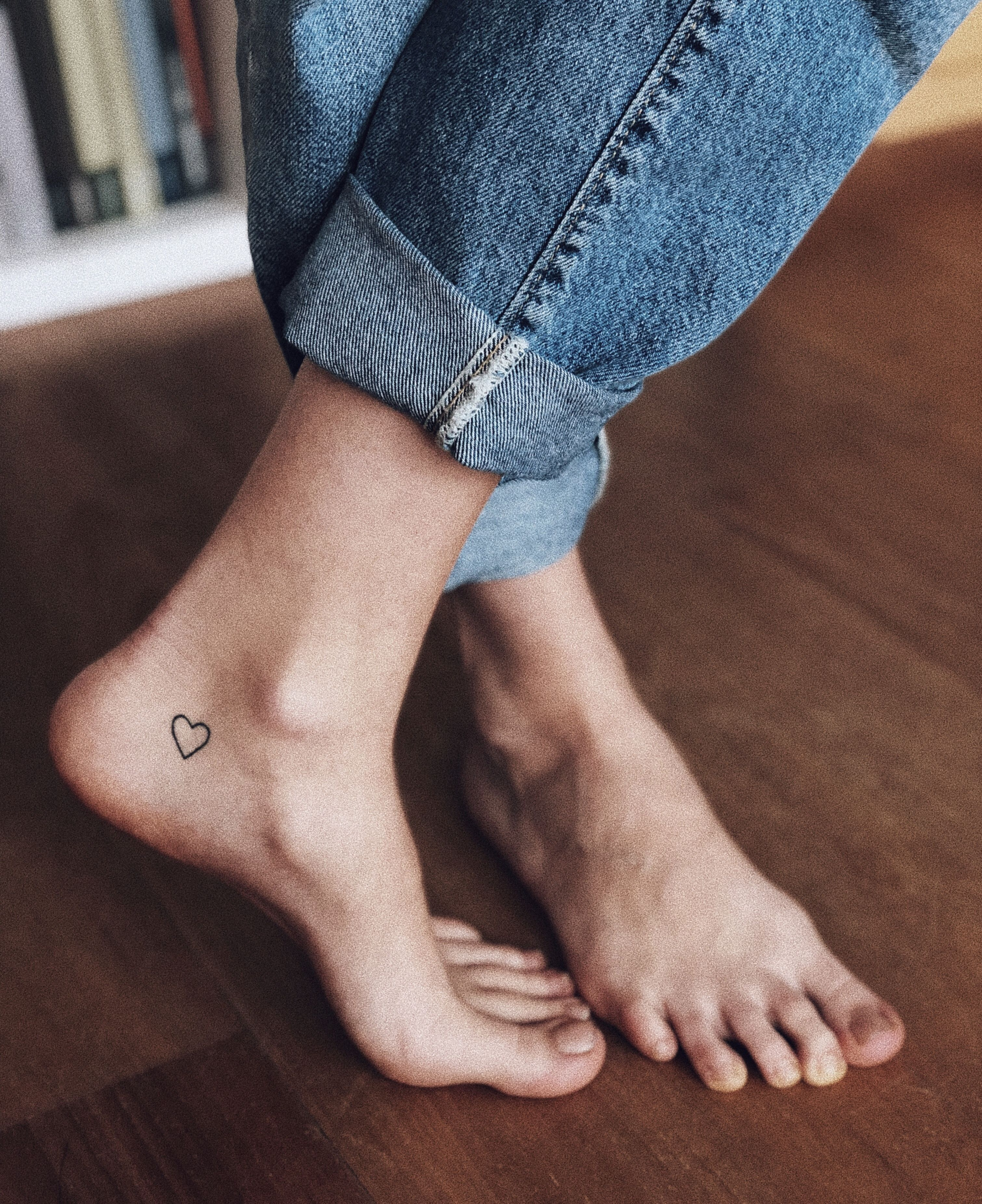 heart tattoos on ankle