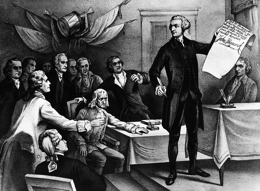 John Hancock signs the Declaration of Independence 1776. Photo: Shutterstock 