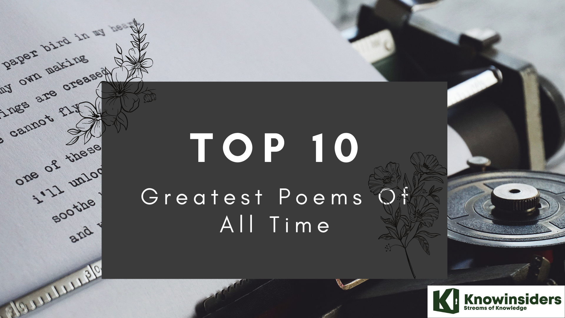 Top 10 Best and Greatest Poems In English Language Of All Time