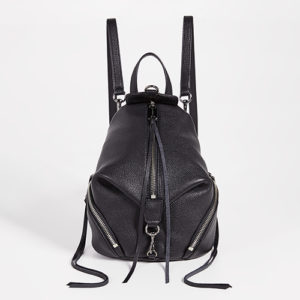 rebecca minkoff black leather backpack