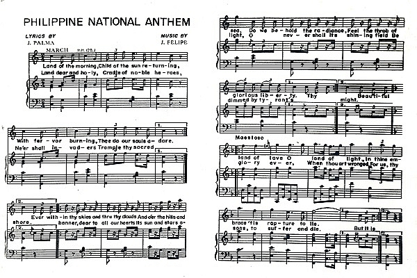 Full Lyrics of Lupang Hinirang - Philippine National Anthem: Spainish, Tagalog and English Version