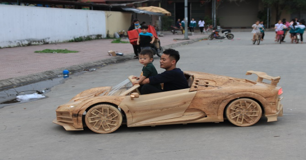 wooden supercar bugatti centodieci made in vietnam