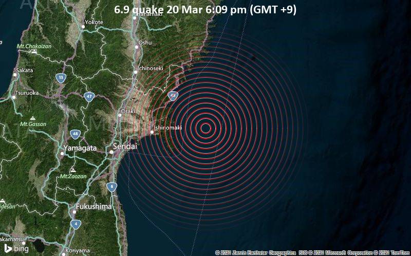 6.9 quake 20 Mar 6:09 pm (GMT +9)