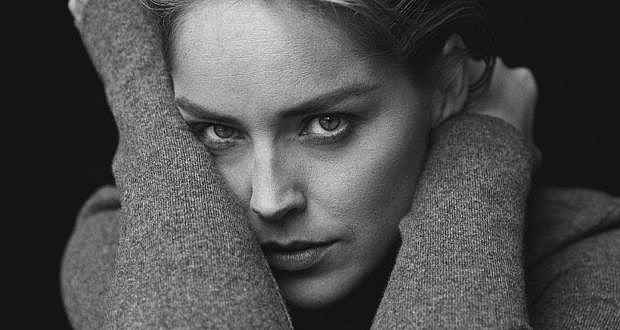 Sharon Stone in the image that appears on the cover of her memoir, The Beauty of Living Twice. Stone will be chatting with Graham Norton on Friday