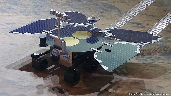 A model of the Zhurong Mars rover at an exposition in Hangzhou