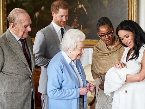 Archie met his great-grandparents, Queen Elizabeth and Prince Philip. Meghan's mother Doria Ragland was also there to share in the celebration