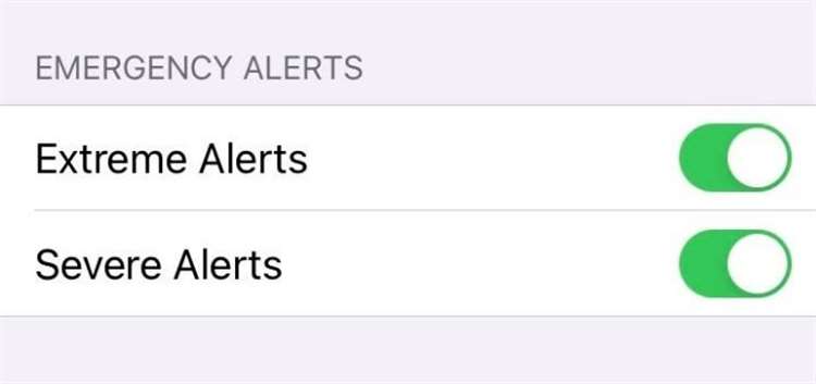 How emergency alerts may appear within your iPhone's settings (48460379)