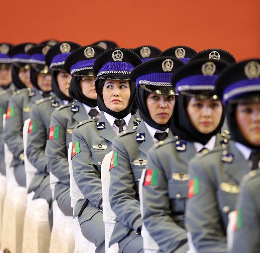 Afghani women police during a 2015 graduation ceremony (Serhat Cagdas/Anadolu Agency/Getty Images