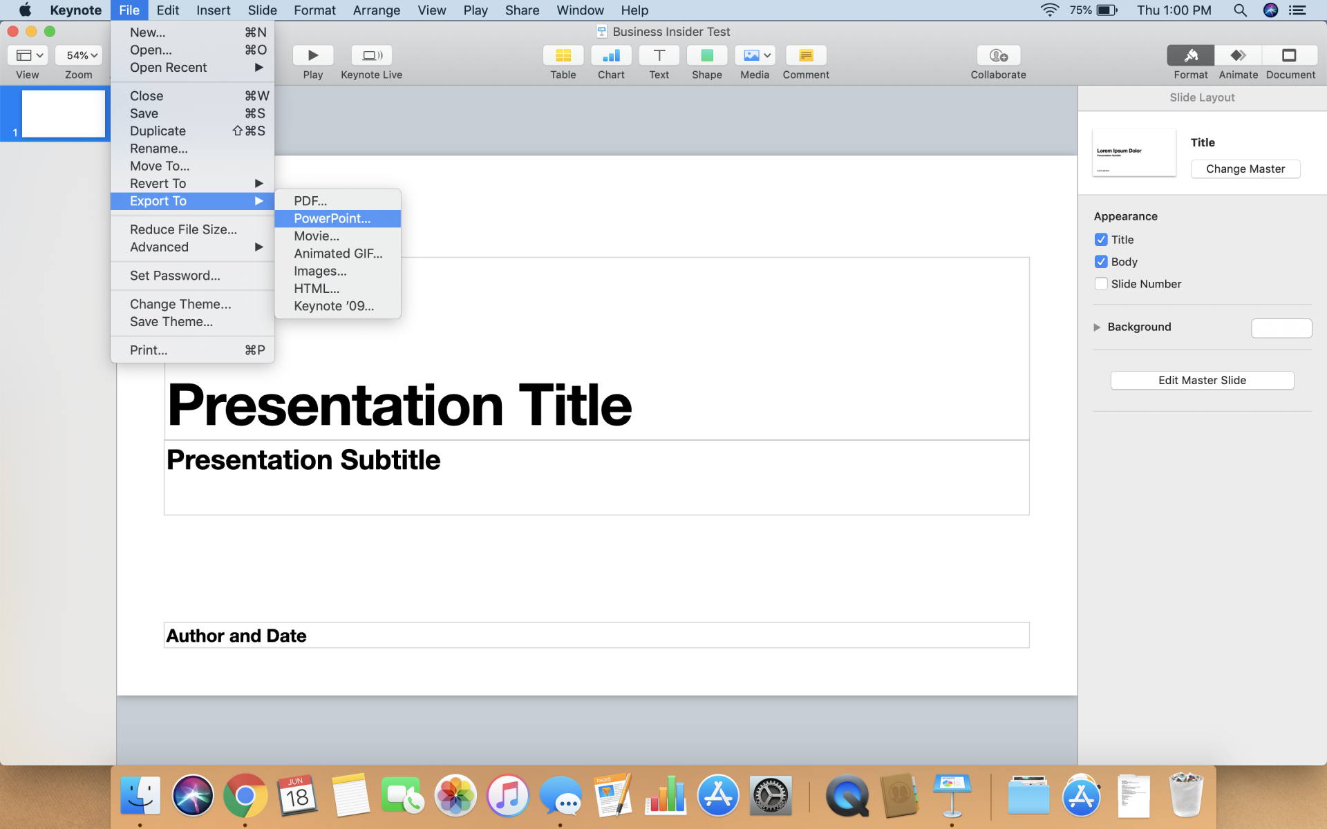 how to merge keynote presentations on ipad